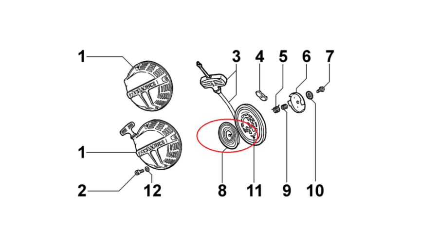 Ελατήριο επαναφοράς χειρόμιζας εκκινητή (κορδονιέρα) LOMBARDINI